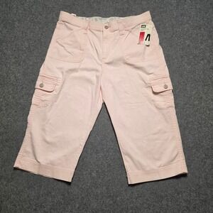 Lee Comfort Fit Capri Pants Sugar‎ Pink Cargo Stretch Petite 14P 333023D NWT